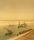 Le canal de Suez par Riou, album de l'Isthme de Suez 